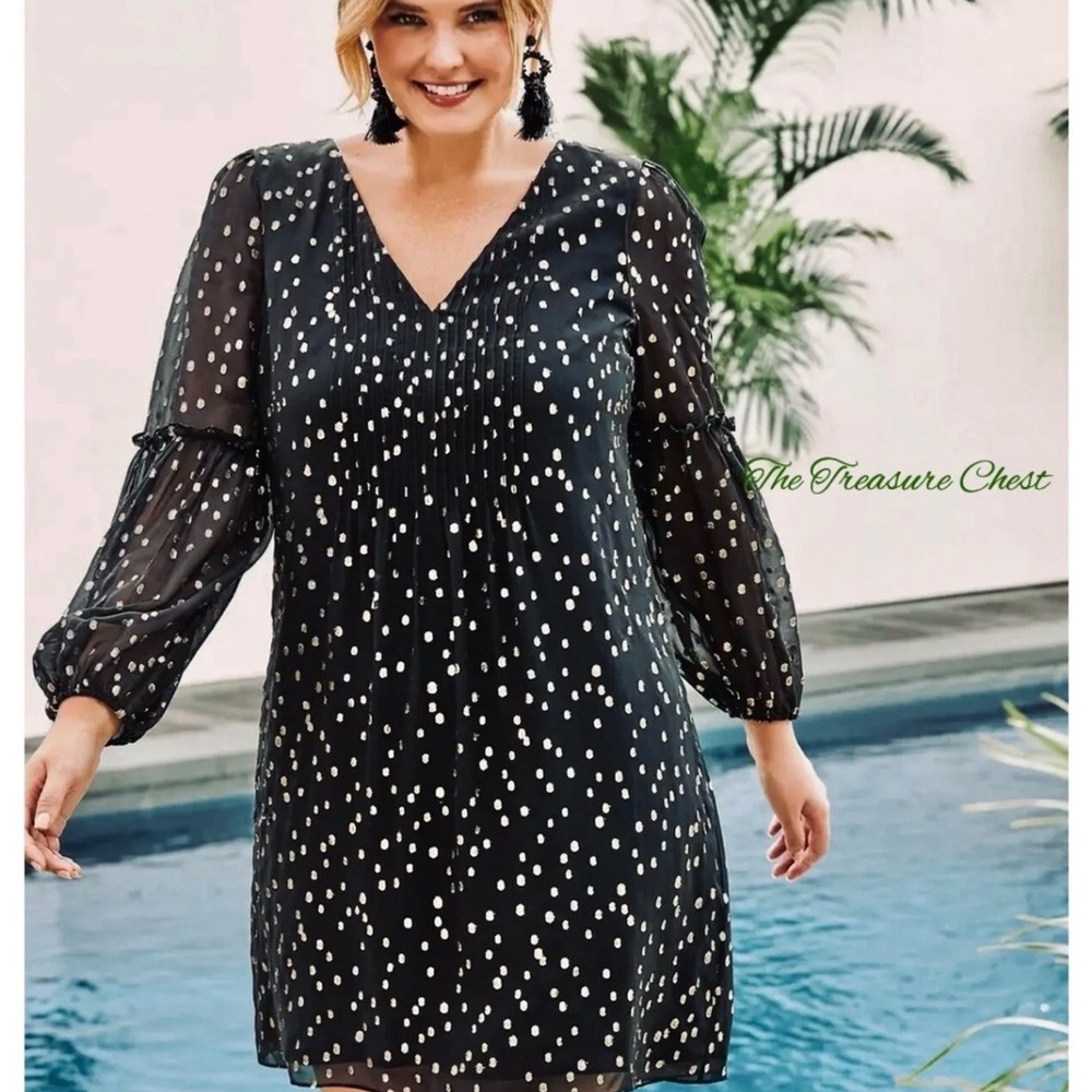 Lily Pulitzer Black and Gold Polka Dot Dress